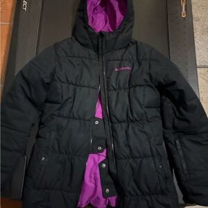 Columbia Kids' Black and Pink Puffer Jacket